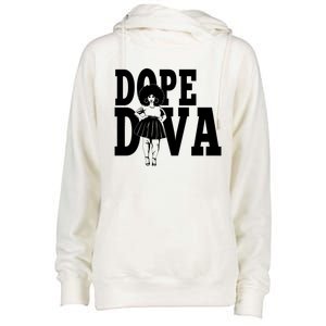 Dope Diva Black Melanin Mom Mother Sista Sister Great Gift Womens Funnel Neck Pullover Hood