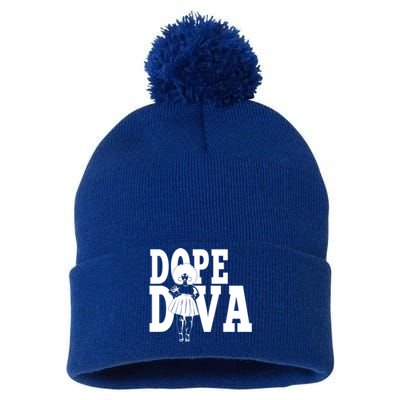 Dope Diva Black Melanin Mom Mother Sista Sister Great Gift Pom Pom 12in Knit Beanie