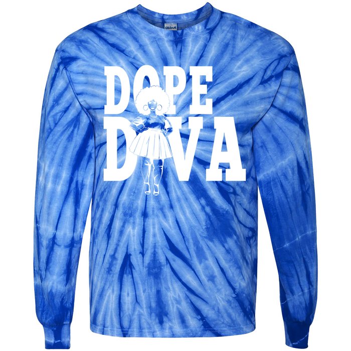 Dope Diva Black Melanin Mom Mother Sista Sister Great Gift Tie-Dye Long Sleeve Shirt