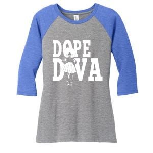 Dope Diva Black Melanin Mom Mother Sista Sister Great Gift Women's Tri-Blend 3/4-Sleeve Raglan Shirt