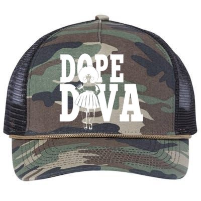 Dope Diva Black Melanin Mom Mother Sista Sister Great Gift Retro Rope Trucker Hat Cap