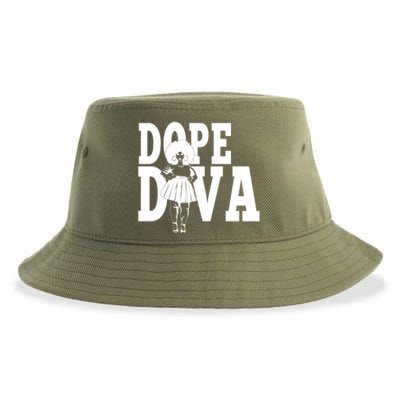 Dope Diva Black Melanin Mom Mother Sista Sister Great Gift Sustainable Bucket Hat