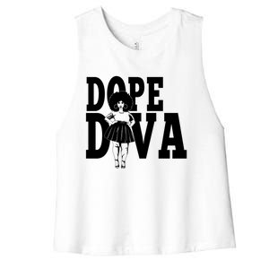 Dope Diva Black Melanin Mom Mother Sista Sister Great Gift Women's Racerback Cropped Tank