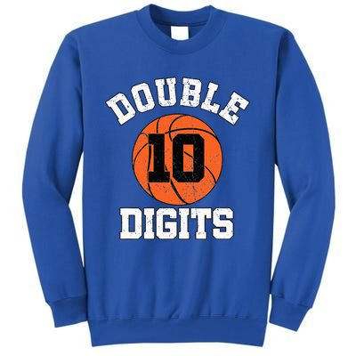 Double Digits Birthday Decorations 10th Basketball Bday Tall Sweatshirt