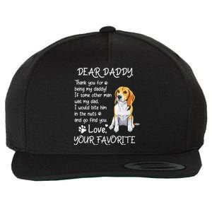 Dear Daddy Beagle Dog Dad Father's Day Wool Snapback Cap