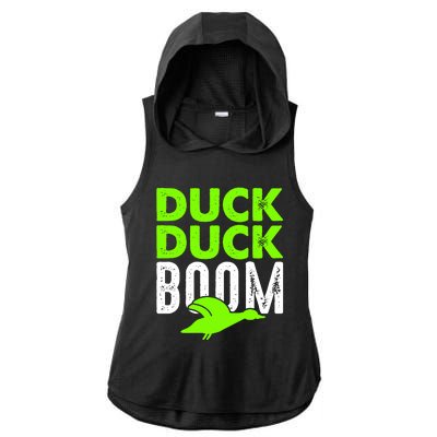 Duck Duck Boom Ladies PosiCharge Tri-Blend Wicking Draft Hoodie Tank