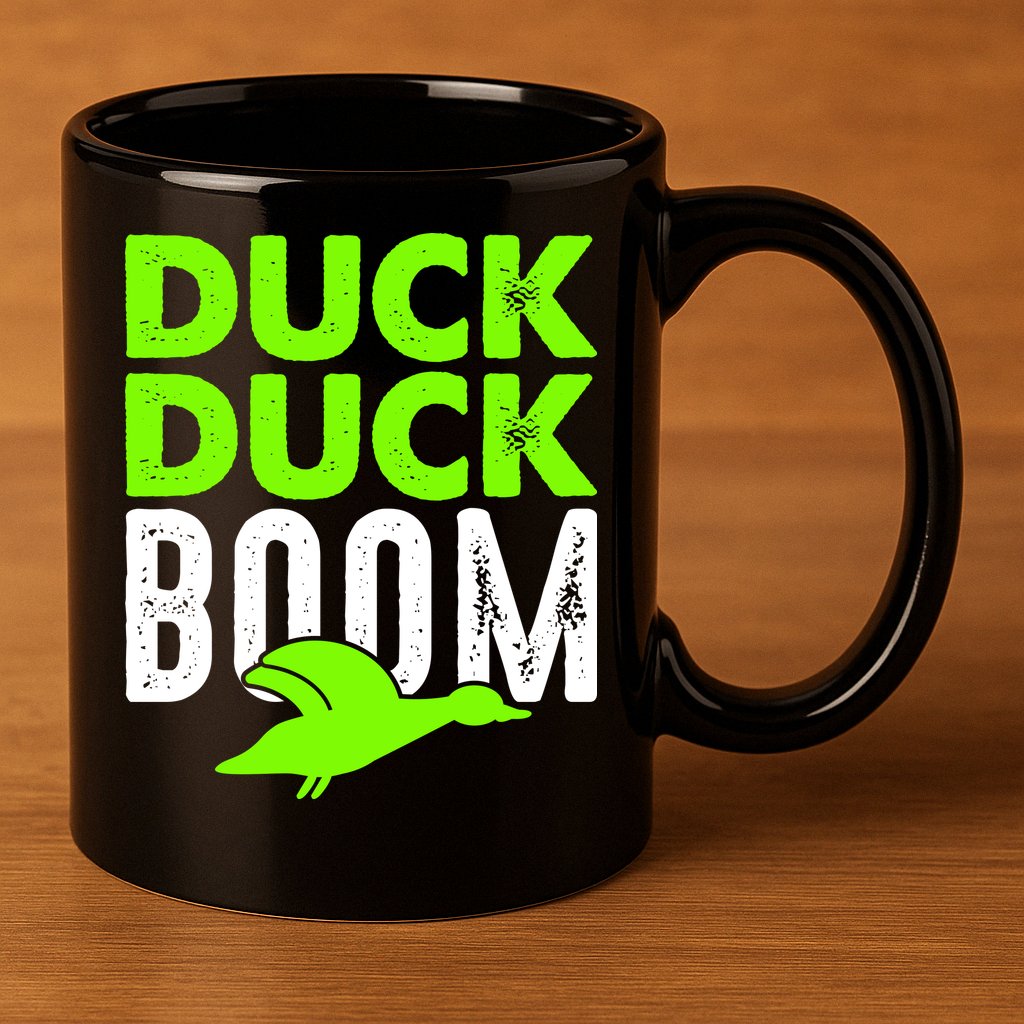 Duck Duck Boom 11oz C Handle Ceramic Mug