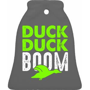 Duck Duck Boom Ceramic Bell Ornament