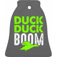 Duck Duck Boom Ceramic Bell Ornament