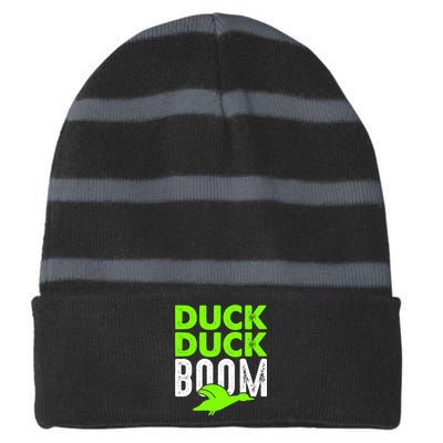 Duck Duck Boom Striped Beanie with Solid Band