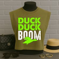 Duck Duck Boom Garment-Dyed Women's Muscle Tee