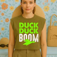 Duck Duck Boom Garment-Dyed Women's Muscle Tee