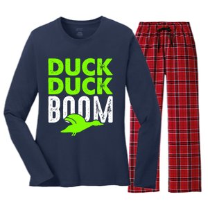 Duck Duck Boom Women's Long Sleeve Flannel Pajama Set 