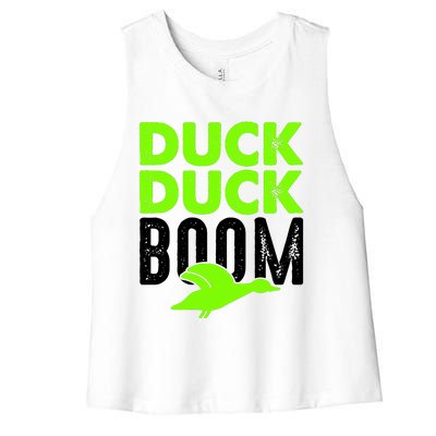 Duck Duck Boom Women's Racerback Cropped Tank