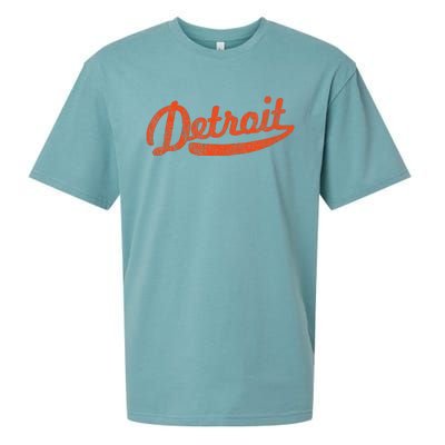 Distressed Detroit Baseball Stuff Vintage Detroit Sueded Cloud Jersey T-Shirt