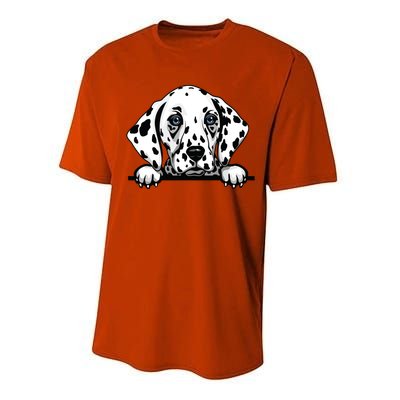 Dalmatian Dog Breed Popping Up Fun Dalmatian Owner Performance Sprint T-Shirt