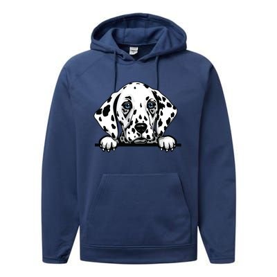 Dalmatian Dog Breed Popping Up Fun Dalmatian Owner Performance Fleece Hoodie