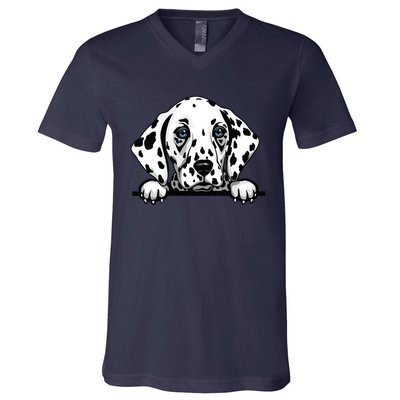 Dalmatian Dog Breed Popping Up Fun Dalmatian Owner V-Neck T-Shirt