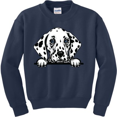 Dalmatian Dog Breed Popping Up Fun Dalmatian Owner Kids Sweatshirt