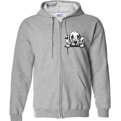 Dalmatian Dog Breed Popping Up Fun Dalmatian Owner Full Zip Hoodie