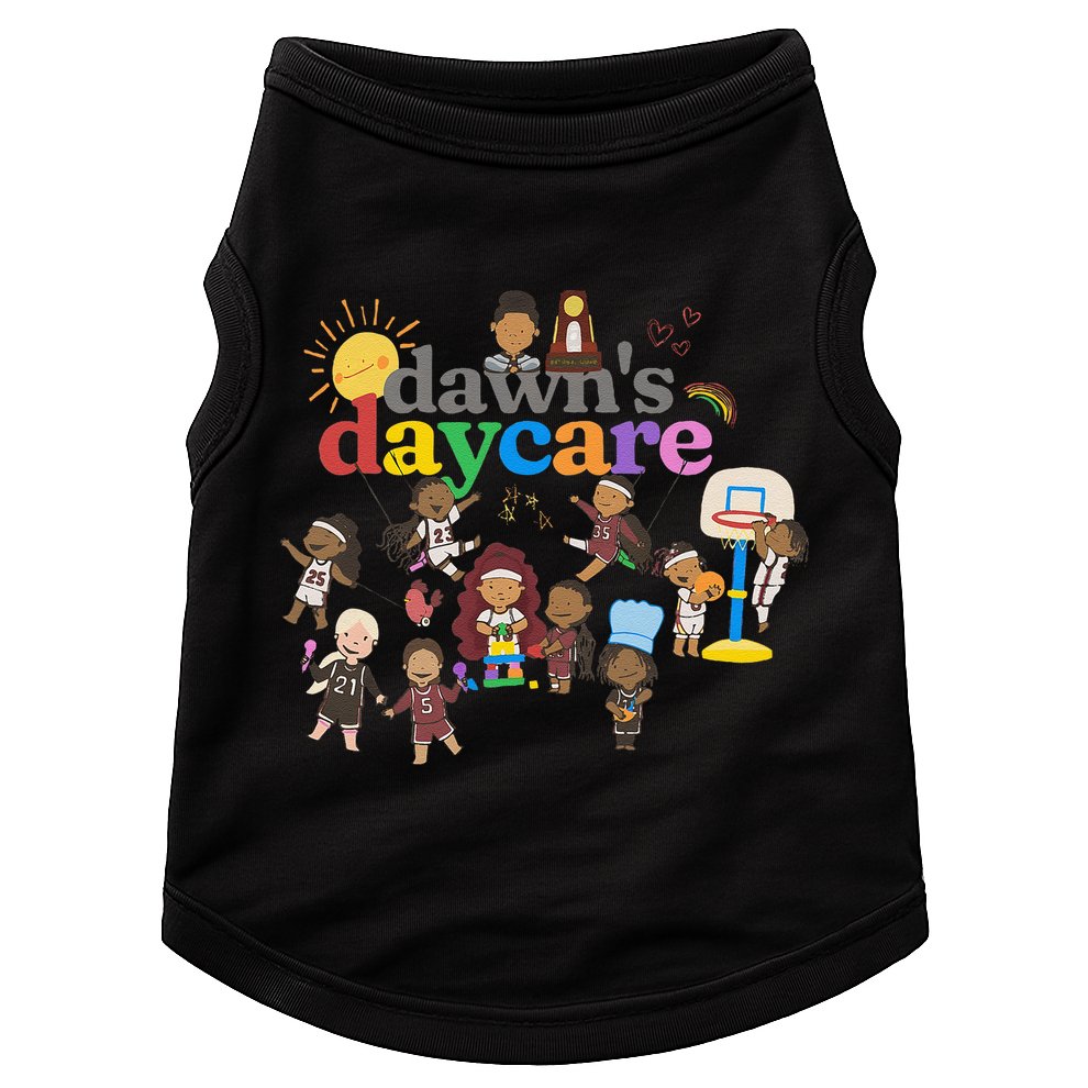 DawnS Daycare Basketball Cute Funny Doggie Tank