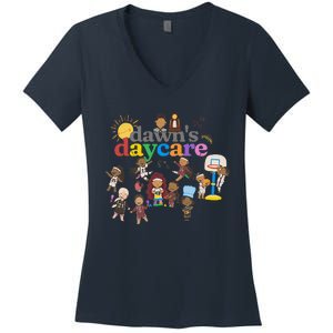 DawnS Daycare Basketball Cute Funny Women's V-Neck T-Shirt