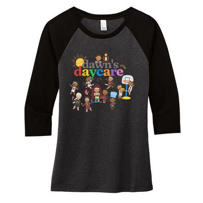 DawnS Daycare Basketball Cute Funny Women's Tri-Blend 3/4-Sleeve Raglan Shirt