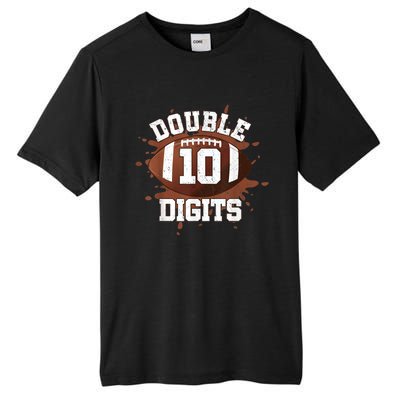 Double Digits Birthday Decorations Boy 10 Football 10th Bday Tall Fusion ChromaSoft Performance T-Shirt