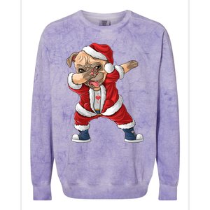 Dabbing Dog Bulldog Dab Dance Xmas Pajama Merry Christmas Cute Gift Colorblast Crewneck Sweatshirt