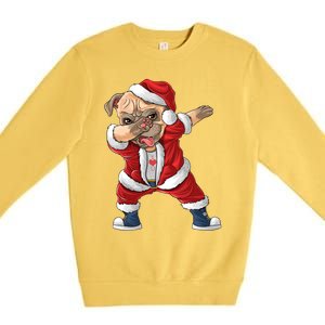 Dabbing Dog Bulldog Dab Dance Xmas Pajama Merry Christmas Cute Gift Premium Crewneck Sweatshirt