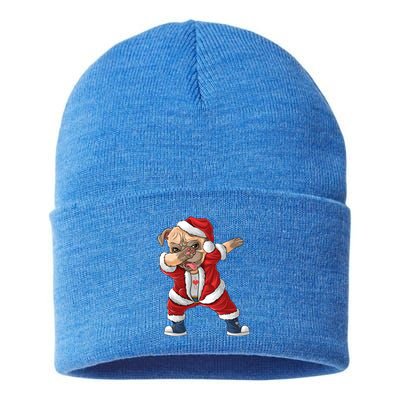 Dabbing Dog Bulldog Dab Dance Xmas Pajama Merry Christmas Cute Gift Sustainable Knit Beanie