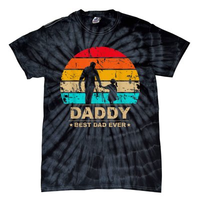 Daddy Daughter Best Dad Ever Father's Day Vintage Tie-Dye T-Shirt