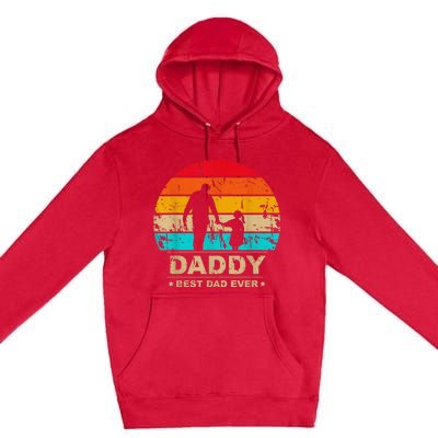 Daddy Daughter Best Dad Ever Father's Day Vintage Premium Pullover Hoodie