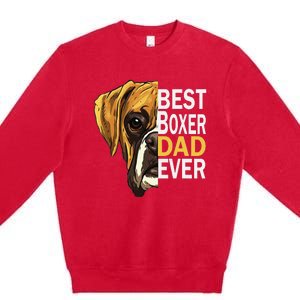 Dog dad, best dog dad ever, dog dad boxer dad Premium Crewneck Sweatshirt