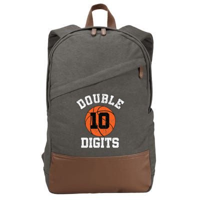 Double Digits Birthday Decorations Boy 10th Basketball Bday Cotton Canvas Backpack