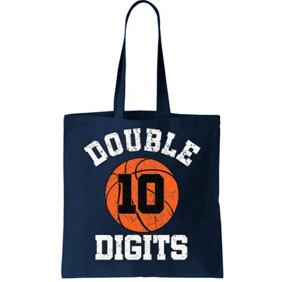 Double Digits Birthday Decorations Boy 10th Basketball Bday Tote Bag