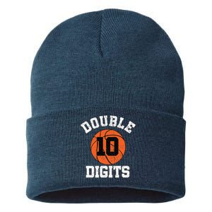 Double Digits Birthday Decorations Boy 10th Basketball Bday Sustainable Knit Beanie