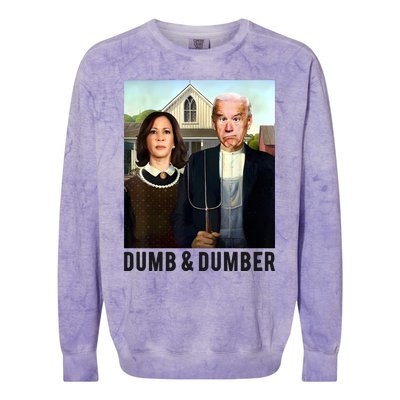 Dumb & Dumber Biden Harris Colorblast Crewneck Sweatshirt