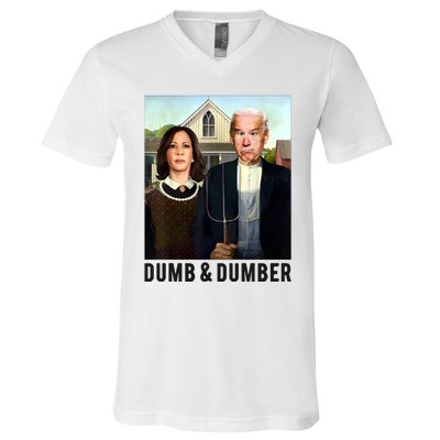 Dumb & Dumber Biden Harris V-Neck T-Shirt