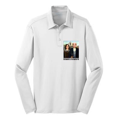 Dumb & Dumber Biden Harris Silk Touch Performance Long Sleeve Polo