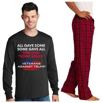 Anti trump Draft Dodger Bone Spurs For Vets Veterans  Gift Long Sleeve Pajama Set