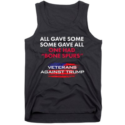 Anti trump Draft Dodger Bone Spurs For Vets Veterans  Gift Tank Top