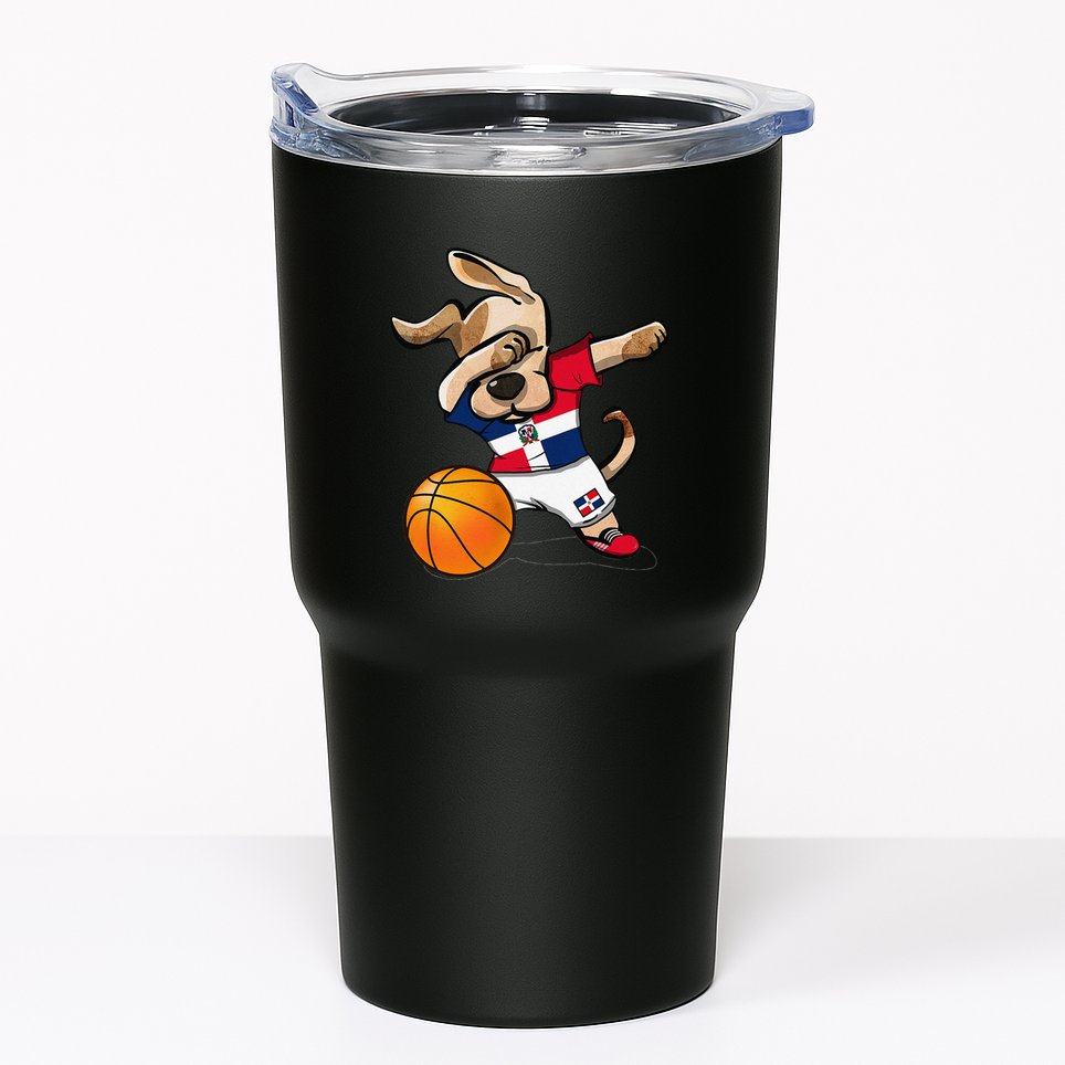Dog Dabbing Basketball Dominican Republic Jersey Tumbler