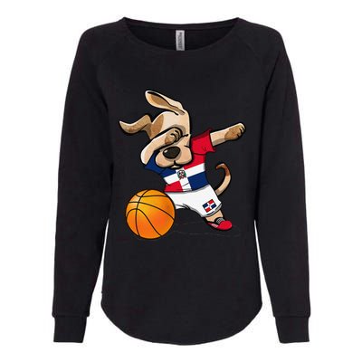 Dog Dabbing Basketball Dominican Republic Jersey Womens California Wash Sweatshirt