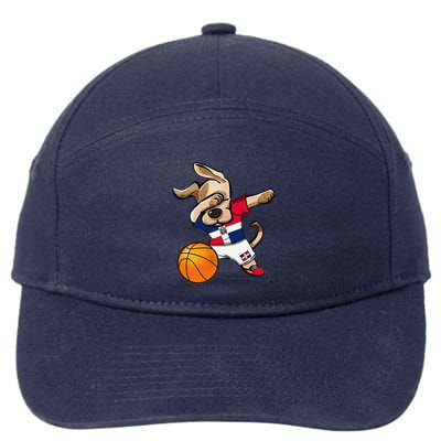 Dog Dabbing Basketball Dominican Republic Jersey 7-Panel Snapback Hat