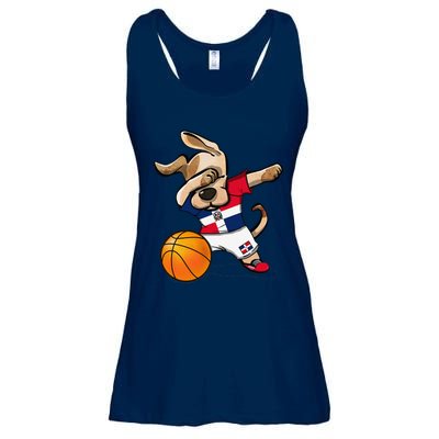 Dog Dabbing Basketball Dominican Republic Jersey Ladies Essential Flowy Tank