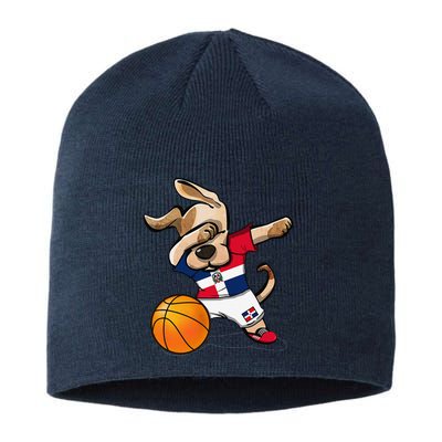 Dog Dabbing Basketball Dominican Republic Jersey Sustainable Beanie