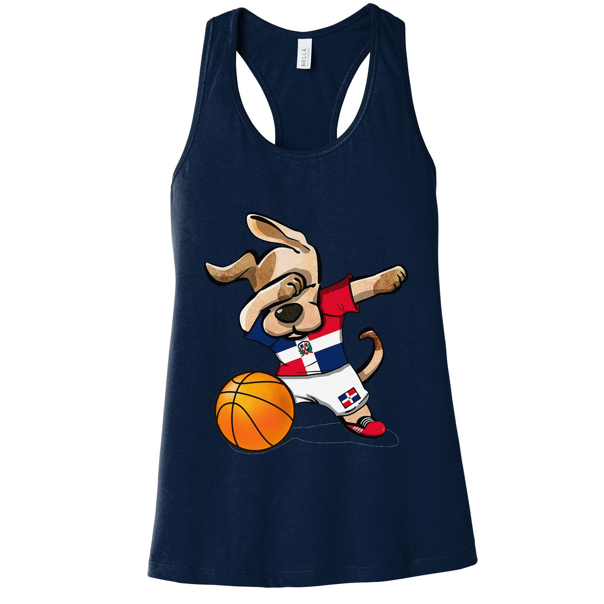 Dog Dabbing Basketball Dominican Republic Jersey Womens Tank Top