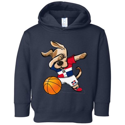 Dog Dabbing Basketball Dominican Republic Jersey Toddler Hoodie