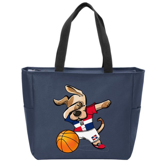 Dog Dabbing Basketball Dominican Republic Jersey Zip Tote Bag